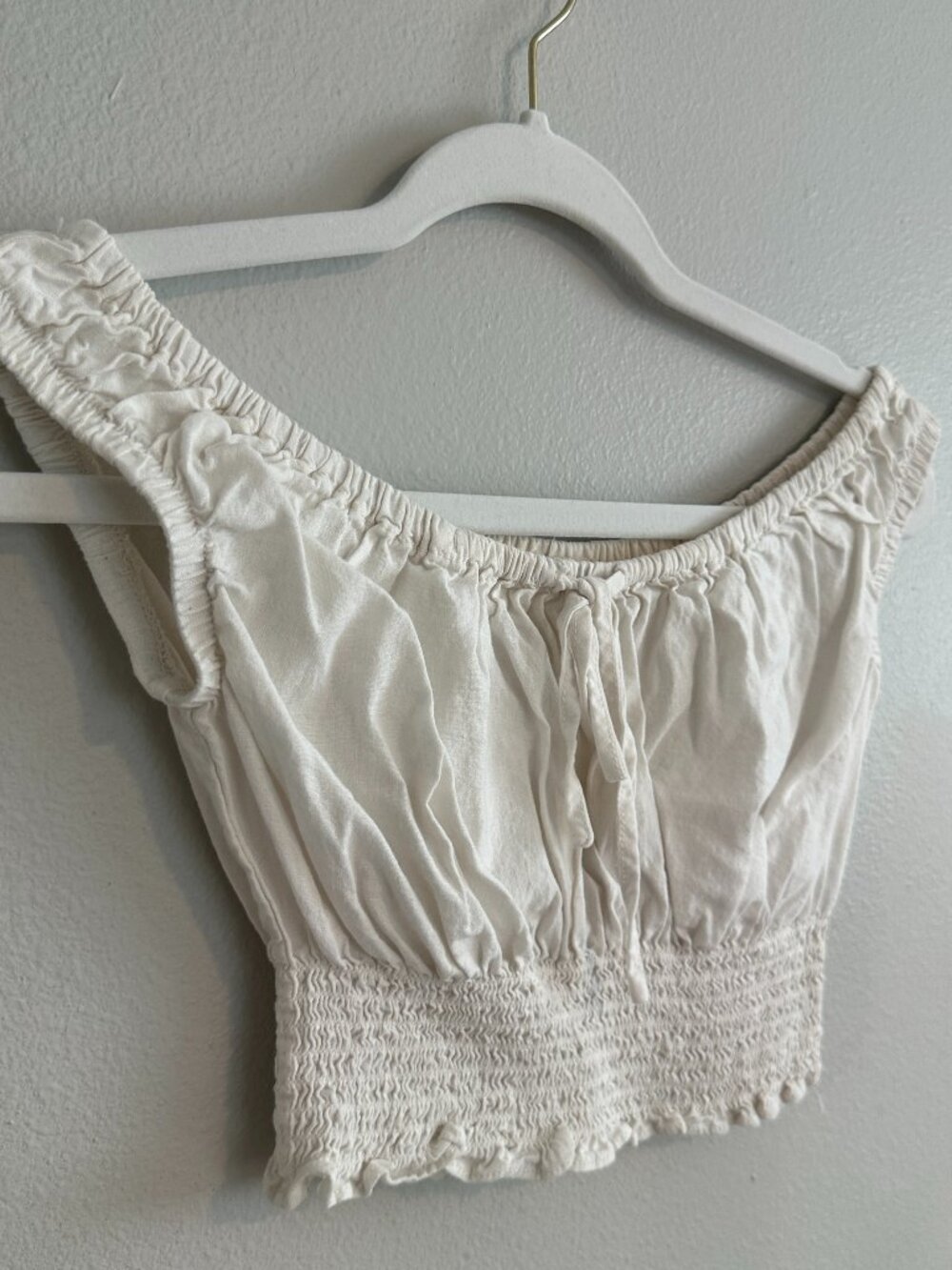 Off Shoulder White Peasant Top